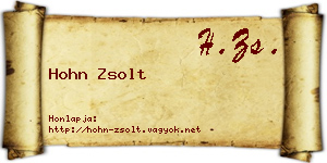 Hohn Zsolt névjegykártya